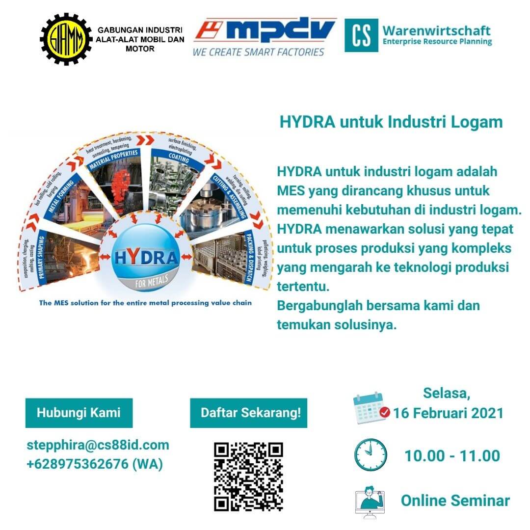 Smart Factory Webinar Series (Topic : HYDRA for Metals Industry)